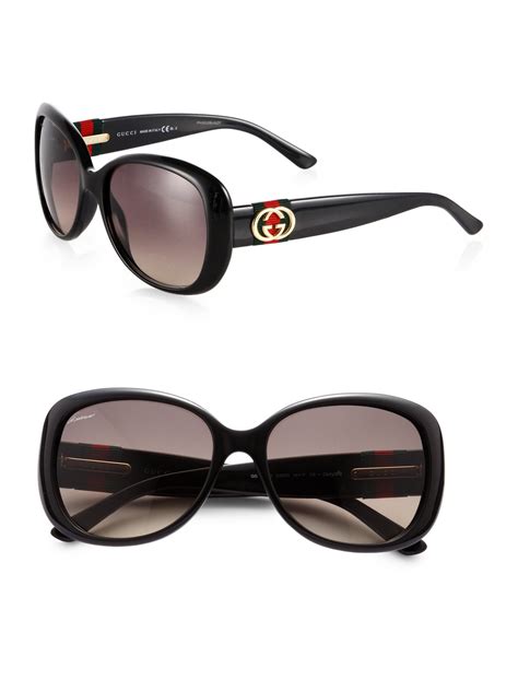 gucci round plastic sunglasses black|Gucci round sunglasses with letters.